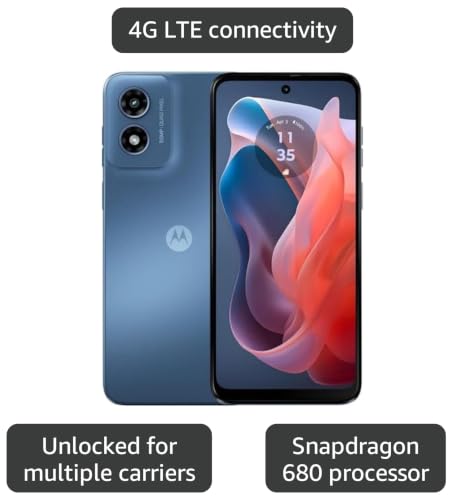 Image of Motorola Moto G Play 2024, 64GB + 4GB RAM, Sapphire Blue - Unlocked (Renewed)
