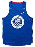 Nike Mens USA Olympic Team Running Tank Top L Blue/White