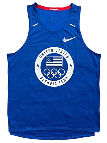 Nike Mens Usa Olympic Team Running Tank Top L Blue/White #TOP12