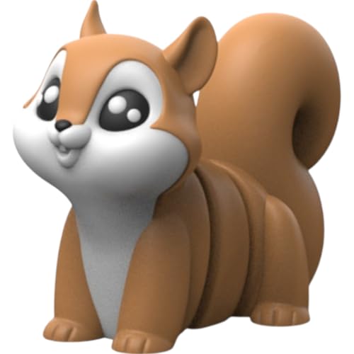 Charming Brown Squirrel Figurine with Big Eyes | 3D Printed Collectible Desk Decor | Striking Woodland Animal for Shelf Display | Charming Home Accent - 3D Printed in Canada