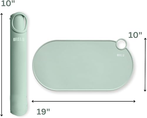 Miniatura 3 de ruffles & co. Tapete de silicona para cuenco de perro y gato, antideslizante, impermeable, lavable, fácil de limpiar, apto para viajes, tapete para