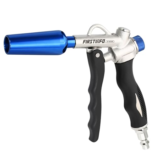 FIRSTINFO A18569US Adjustable Air Flow | Two-Way Taiwan Air Blow Gun with Higher Flow Nozzle | TPR Anti-slip Handle