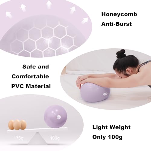 Image of Small Pilates Ball 9.8 Inch Slip Resistant Exercise Ball for Home Gym Yoga, Fitness, Physical Therapy, Stretching & Core Strength Workout - Purple