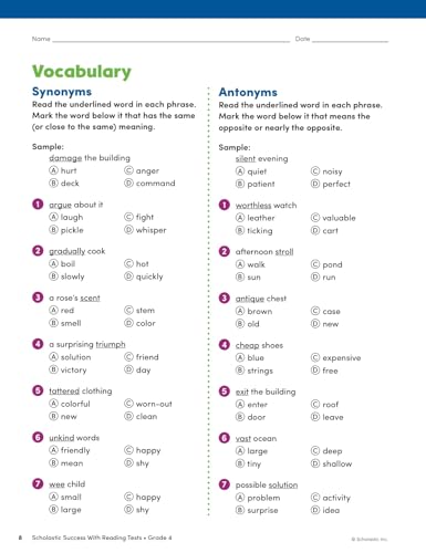 SCHOLASTIC SUCCESS W/ READ TESTS GRD 4