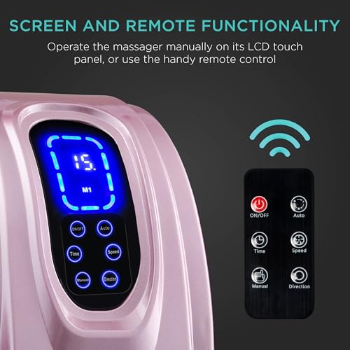 Image of Best Choice Products Shiatsu Foot Massager for Pain Relief, Plantar Fasciitis, Neuropathy, Blood Circulation, Remote Control w /Compact Design - Rose
