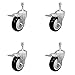 Polyurethane Swivel Threaded Stem Caster Set of 4 w/4