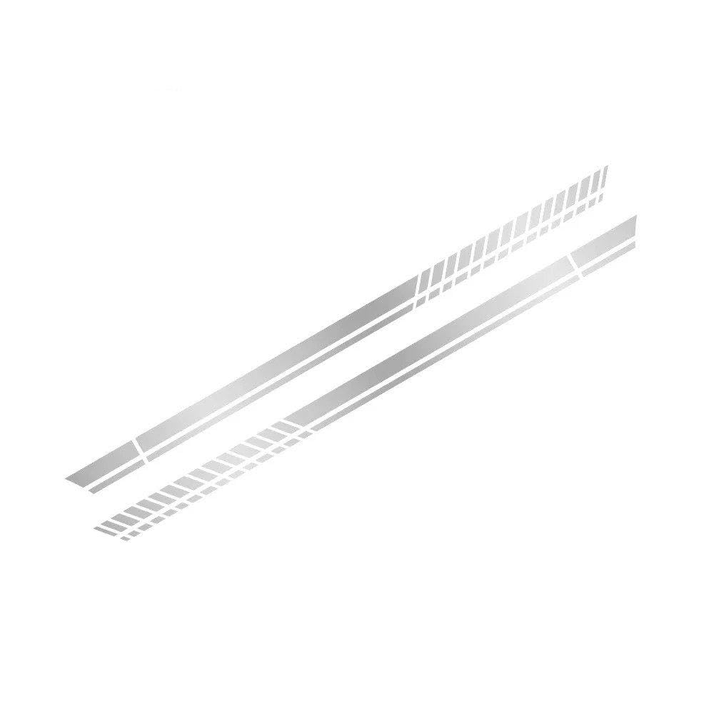 for Golf MK8 MK7 MK5 MK6 MK4 2PCS Car Door Stripe Stickers Vinyl Racing Style Decal(Silver)