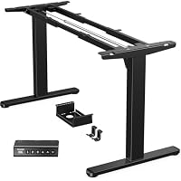 HUANUO Telaio per Scrivania, Gambe Elettriche con Motore Senza Spazzole, Telaio Regolabile in Altezza con Capacità di 100 kg per Piani di 110 x 180 cm, Solo Telaio