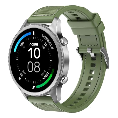 Image of NoiseFit Halo Limited Edition 1.43 inch AMOLED Display, Bluetooth Calling Round Dial Smart Watch, Premium Metallic Build, Always on Display, Smart Gesture Control, 100 Sports Modes (Jade Alloy)