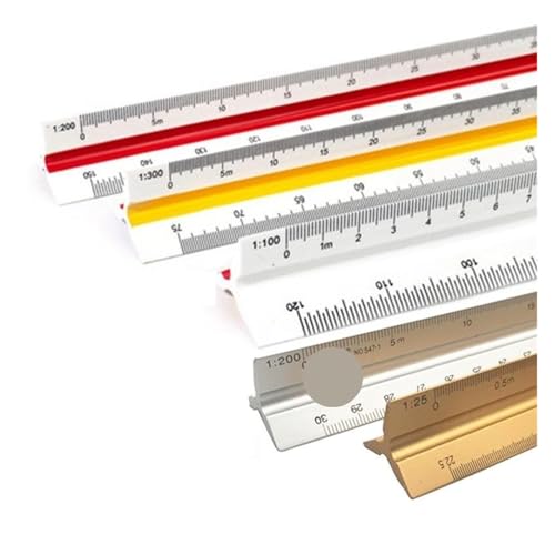 Regla triangular de aluminio mecanizado de 30cm para ingenieros y delineantes técnicos 2