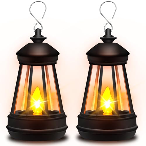 Mini Solar Lantern Lights Replacement for Outdoor Statue, Small Hanging Lantern Replacement, Waterproof Garden Decor Outdoor Lighting Decorative Lights for Yard Patio Lighting, Warm White, 2 Pack