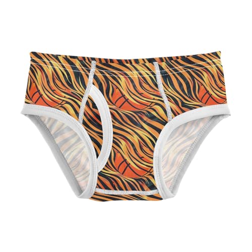 visesunny Boys Cotton Underwear Orange Basketball Texture Printed Toddler Soft Training Briefs Size 2T-8Y for Kids
