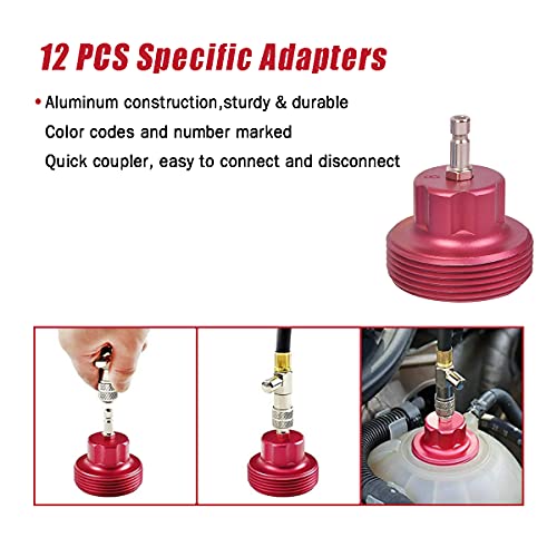 Auto Cooling System Radiator Color Cap Pressure Tester Kit Pump Gauge Adapter Hd #TOP2