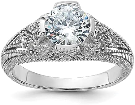 ICE CARATS 925 Sterling Silver Cubic Zirconia Cz Vintage Ring Stone Engagement Solitaire Side Antique Cluster Fancy Fine Jewelry For Women Gifts For Her