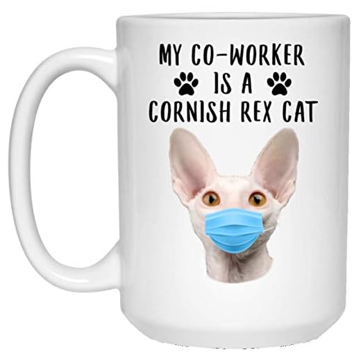My Quarantine Co-Workers is Cornish Rex katt vit rolig vit kaffemugg med citat