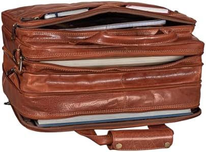 STILORD William businesstas leer grote XL leraarstas aktetas 15,6 inch laptoptas kantoortas vintage schoudertas echt leer Kleur:zwart