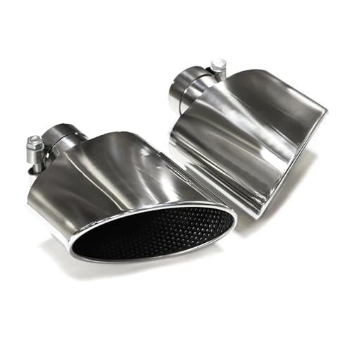 排気管テールパイプ に適合するA4 に適合するA5 に適合するA6 に適合するA7 アップグレード に適合するRS4 に適合するRS6 RS5 RS7 オーバル排気マフラー テールパイプ 排気システム カーアクセサリー(銀)