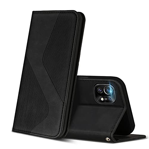 ZONNAVI Cover per Xiaomi Mi 11, Flip Custodia Pelle PU con [Slot Cart] [Supporto Stand] [Magnetica], Cover a Libro Portafoglio per Xiaomi Mi 11 (Nero)