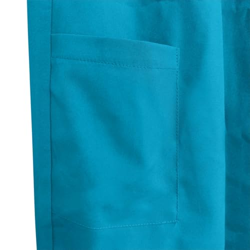 Image of Ruziyoog Womens Scrub Pants Work Uniform Straight Leg Medical Trousers Elastic Waist Nurse Cargo Pants with Pockets
