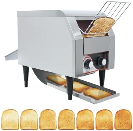 Commercial Stainless Steel Conveyor Toaster Oven - Heavy-Duty Electric Toasting Machine for Breakfast, Buns, and Bakery - 150 Pieces/Hour, Ideal for Restaurants