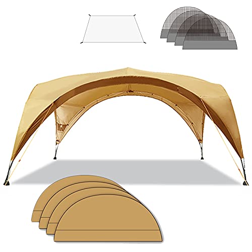 Carpa Camping Impermeable para Playa, Carpa Tienda de Fiesta Gazebo Toldo Abierto para Eventos Camping Impermeable Protección UV,Event Shelter Carpa Cenador para Festivales,Jardín,Camping,Caqui