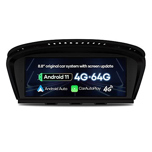 Freeauto Compatible con BMW Serie 5 E60/E61/E63/E64 (2005-2008) BMW Serie 3 E90/E91/E92/E93(2005-2008) Radio Android 10.0 BT GPS Navigation 2G RAM 32G ROM 8.8" Cover
