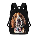 Photo Gallery l uso quotidiano borsa da viaggio basset hound dog with bow tie printed rucksack eleganti backpack per escursionismo, idea regalo, compleanno, 42x32x14cm Photo Gallery l uso quotidiano borsa da viaggio basset hound dog with bow tie printed rucksack eleganti backpack per escursionismo, idea regalo, compleanno, 42x32x14cm