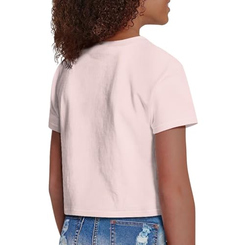 Image of Girls Fashion Crewneck Tee Shirts Casual Short Sleeve Crop Top Summer Outfits 5-14 Years Old
