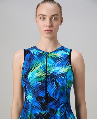 Image of Speedo Women's Endurabrite Closedback Swimdress with Boyleg | Swimming Costume | Swimming Suit for Women | Chlorine Resistance | UPF 40+ Sun Protection | Removable Bra Pads