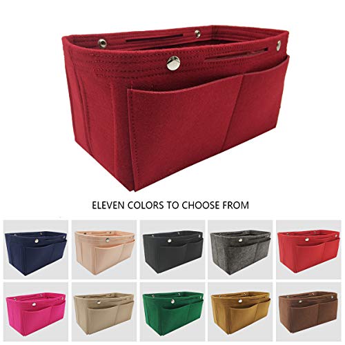 Lexsion Felt Purse Organizer Insert Bag Organizer Multi Pocket Bag In Bag Organizer For Tote & Handbag Shaper 8008 Vine Red M #TOP5