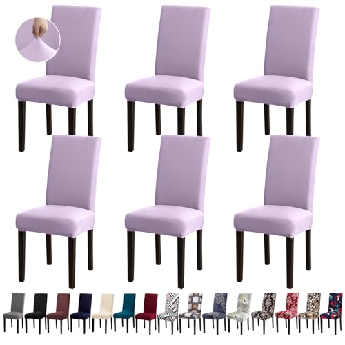 Fafua Chair Covers, Stretch Dining Room Chair Covers Set of 6, Removable Washable Dining Chair Slipcovers for Home, Hotel, Banquet