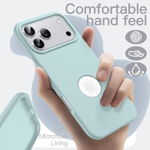 Image of Elzzi Microfiber Cover Compatible for iPhone 17 Pro Case Liquid Silicone Cases Protective Covers Shockproof Back Cover with High Raised Camera Lips (red)