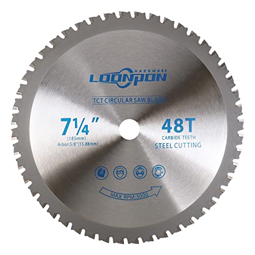 JIUNENG TCT Kreissägeblätter 185 mm x 48 Zähne x 16 mm Bohrung für Stahl, Aluminium, Kupfer, Metall Kompatibel mit Bosch Dewalt Makita passend für 190 mm Sägen Cover