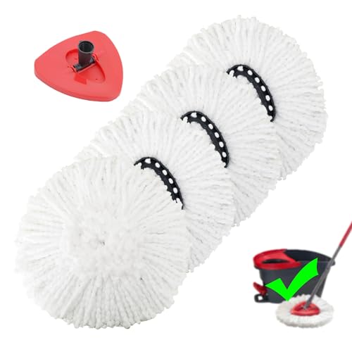 Image of LAXELLE Replacement Mop Head Microfiber Spin Mop Refill Clean Pad Mop Head Refills Easy Cleaning Mop Head Replacement - 2 Pack