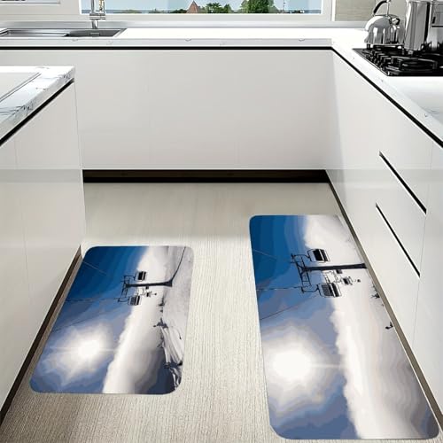 Tapete de cocina lavable en franela ultra suave, alfombrilla absorbente y transpirable 5