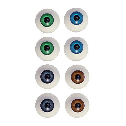 VOSAREA 8PCS Halloween Plastic Scary Eyeball Balls Hollow Eyeball Mask Halloween Horror Props Costume Plastic Eyeballs Doll Eyeballs Half Round Acrylic Eyes for DIY Doll Bear Crafts Halloween
