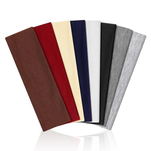 Sularpek 8 Pcs Diadema Elástica, Cinta Pelo Deporte, Diadema de Yoga Deportivo Banda, Diadema Deportiva Antideslizante, Diademas Mujer Elástico Diadema Mujer Hombre para Entrenamiento, Yoga, Correr