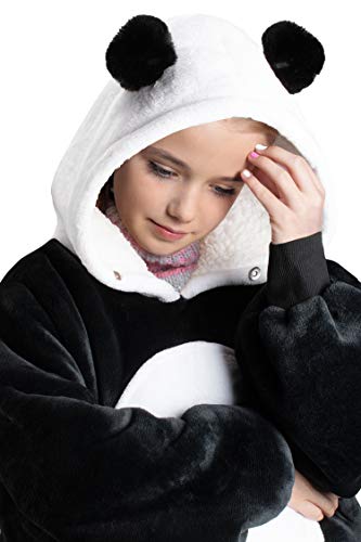 image for Catalonia Panda Blanket Hoodie Sweatshirt for Kids, Oversized Wearable