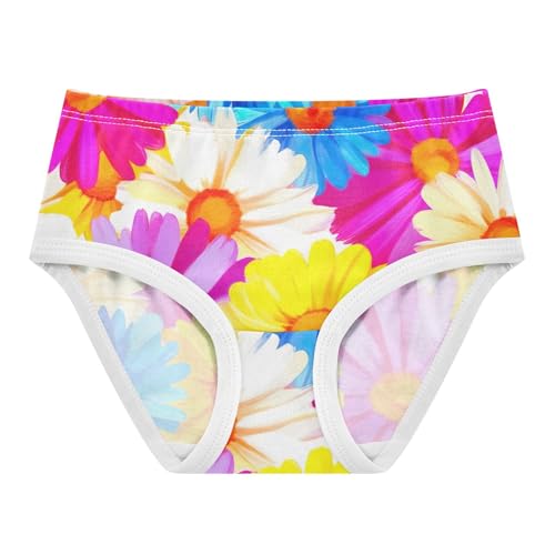 Floral Colorful Blue Daisies Floral Girl Panties Cute Girls Underwear Toddler Cotton Colorful Briefs Undies Kids 2t