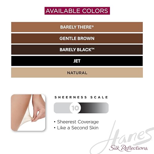 Hanes Silk Reflections Women's Ultra Sheer Pantyhose with Run Resist, Control Top, Sheer Toe, Barely Black, Size AB (Pack of 1) - image 4
