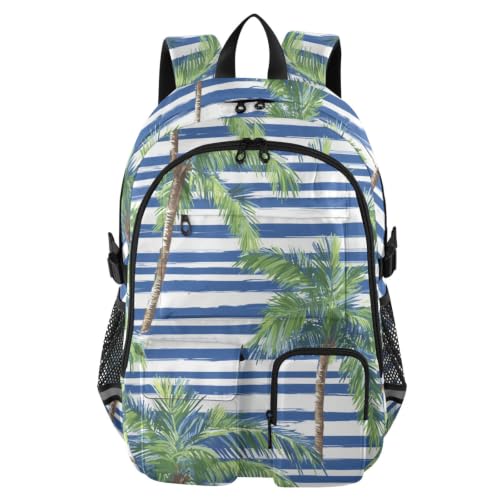 Mochila de viaje para laptop acolchada contra impactos con estampado verde tropical 17.5