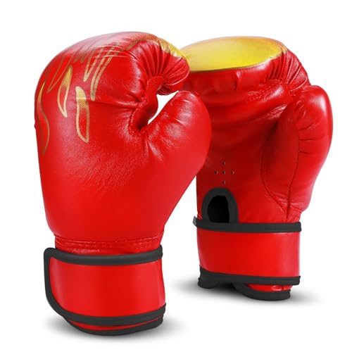 Flexzion Kids Boxing Gloves for 3 to 8 Years, 4 oz Fire Red Youth Boxing Gloves Punching Gloves for Kids Sparring Training Mitts Punching Bag Junior Gloves for Kickboxing, MMA, Muay Thai, Training by Flexzion - Used condition - CA$16.98