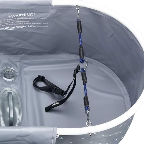 Little Dipper Dog Bath Tub and Wash Station for Bathing Shower and Grooming, Elevated Foldable and Portable, Indoor and Outdoor, for Small and Medium Size Dogs, Cats and Other Pet (Gray)