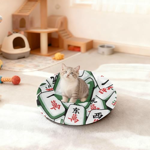 Lit pour chien mahjong panier chat beignet petit modèle coussin vert S - 4