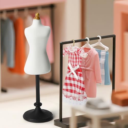 Puppenhaus Zubehör,Miniatur Schneiderpuppe Miniatur Kleider Wichtel Kleidung Miniatur Wichtel Zubehör Miniatur Nähmaschine Deko