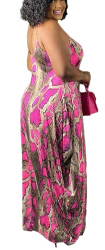 BFFBABY Women's Casual Maxi Dress Sleeveless Tie Dye Spaghetti Strap Summer Plus Size Swing Sundress with Pockets3