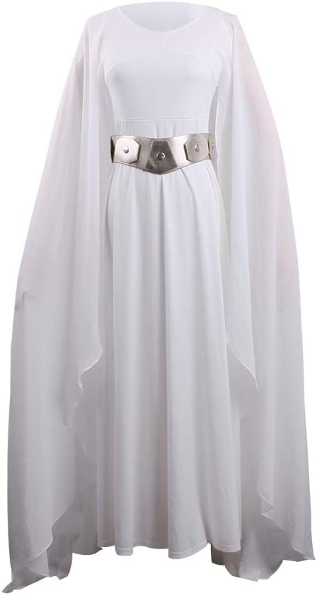 Mycos Star Wars A New Hope Deluxe Holloween Dress Princess Leia Cosplay Costumes, Medium, white