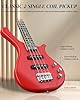 Ktaxon 36 Inch Bass Guitar 4 String Electric Bass Guitar with Dual Connectivity & Portable Power 15W Amp, Excellent Tone, Exquisite Craftsmanship and Ergonomic Body Design for Beginner(Red)