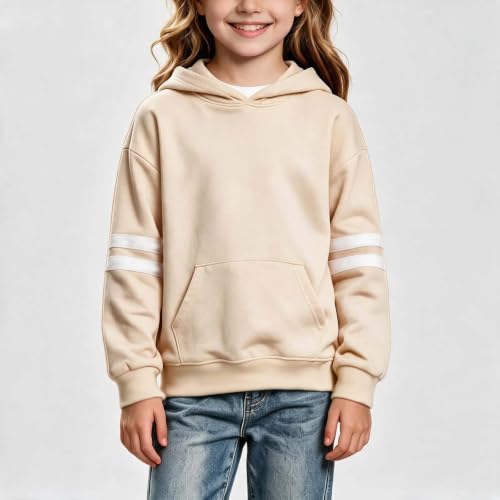 Ayolanni girls clothing Hoodies for Teen Girls Cute Trendy Hooded Sweatshirt Youth Kids Clothes Beige - image 6