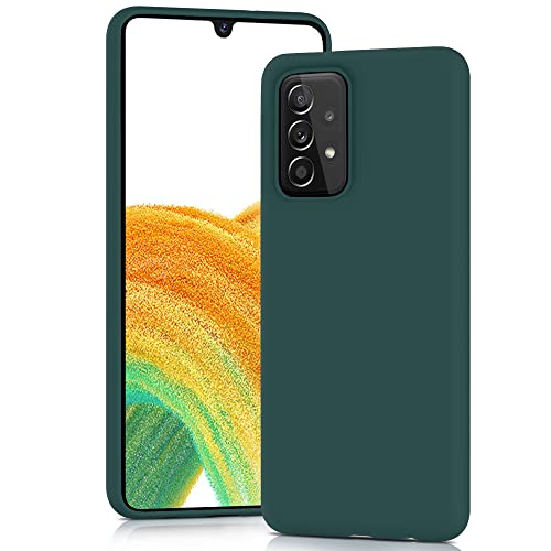 YATWIN Silicone Case for Samsung Galaxy A33 5G, Soft-Touch, Shockproof, DustProof, Antiskid Full Body Armour Phone Cover for Samsung Galaxy A33 5G - Dark Green YATWIN Silicone Case for Samsung Galaxy A33 5G, Soft-Touch, Shockproof, DustProof, Antiskid Full Body Armour Phone Cover for Samsung Galaxy A33 5G - Dark Green